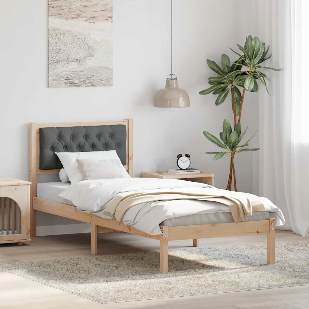 Struttura del letto Grigio scuro 90 x 190 cm Pino massello 878225