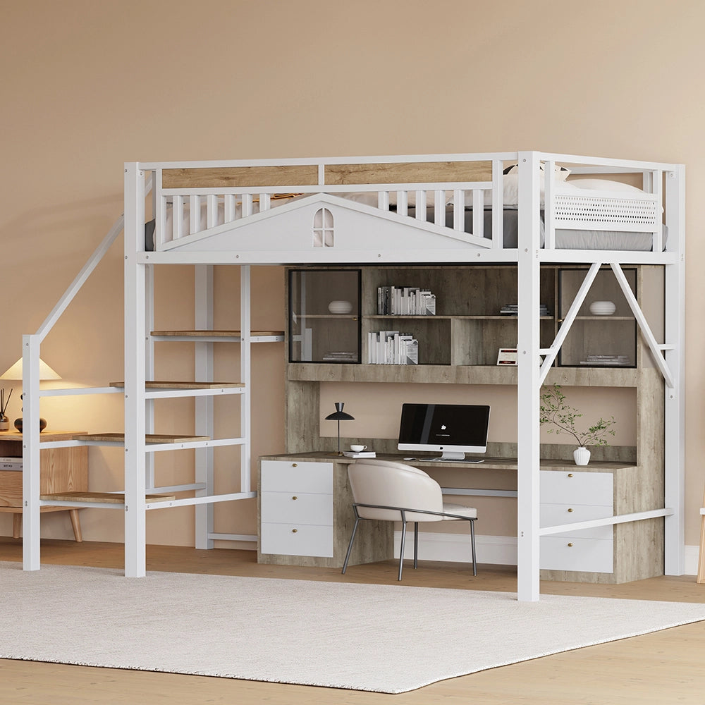 Letto a soppalco - Xylo - 140x200 cm  bianco