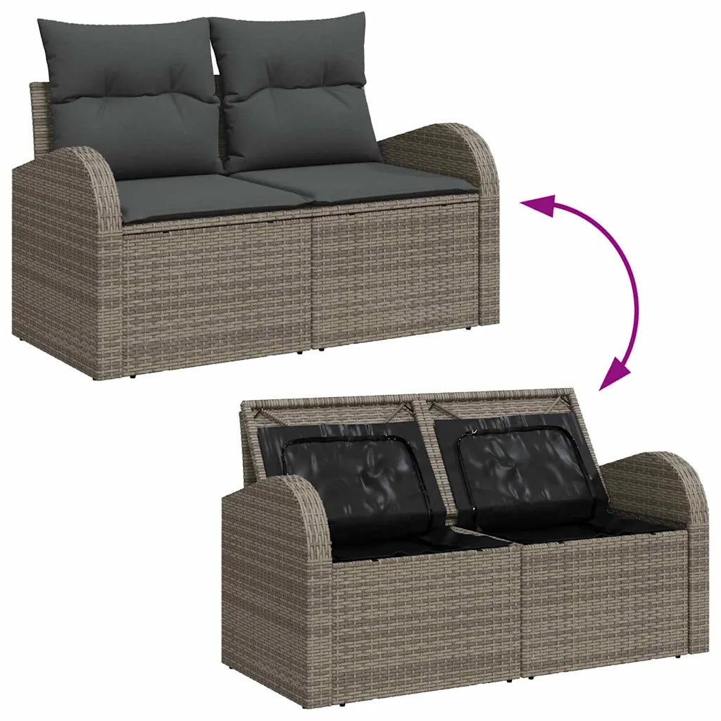 Set Divano da Giardino con cuscino con cuscino 9 pcs Grigio 3364298