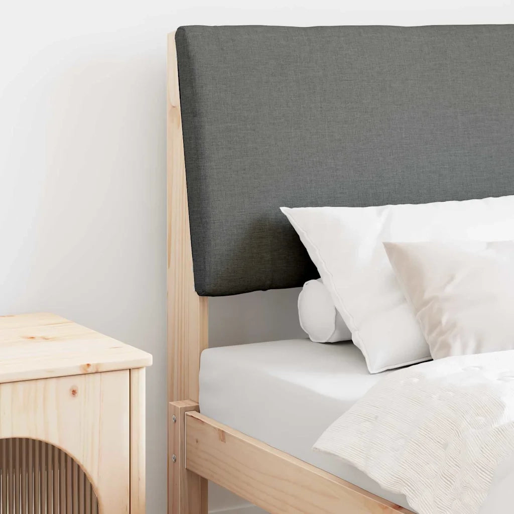 Testiera | Testata imbottita Grigio scuro 75 cm Pino massello