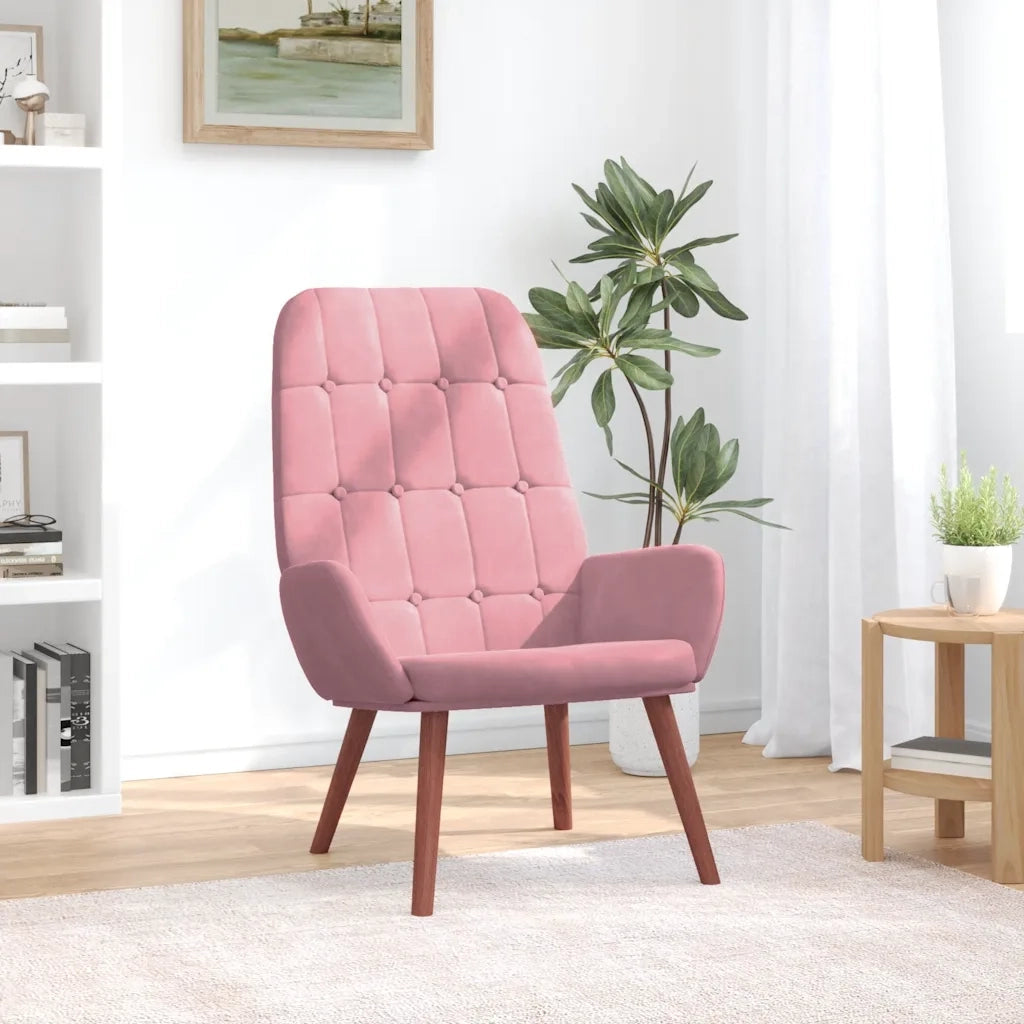 Sedia Relax Rosa in Velluto 4102636