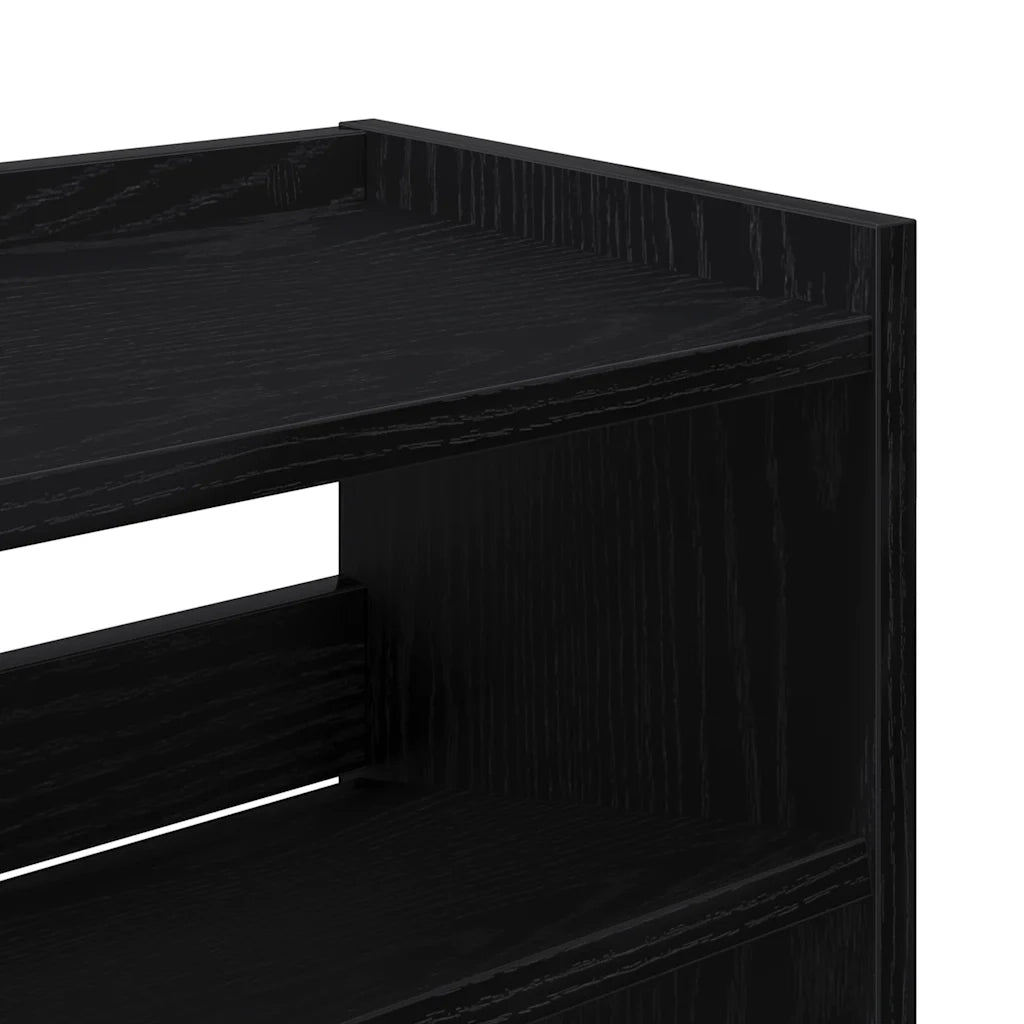 Scarpiera-Scaffale per scarpe Nera 80x25x81 cm in Legno Multistrato