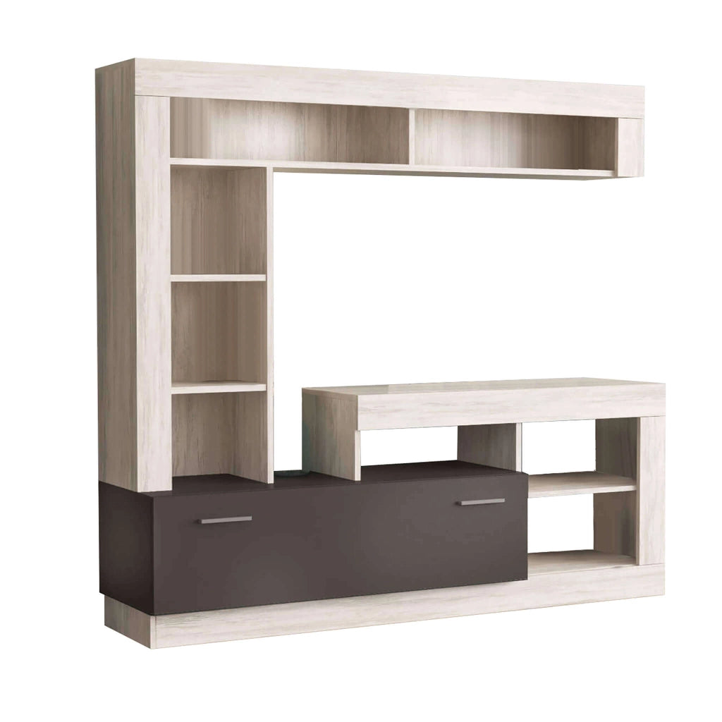 Parete Attrezzata per Soggiorno in Legno Composito cm 185x40x90 - GABE