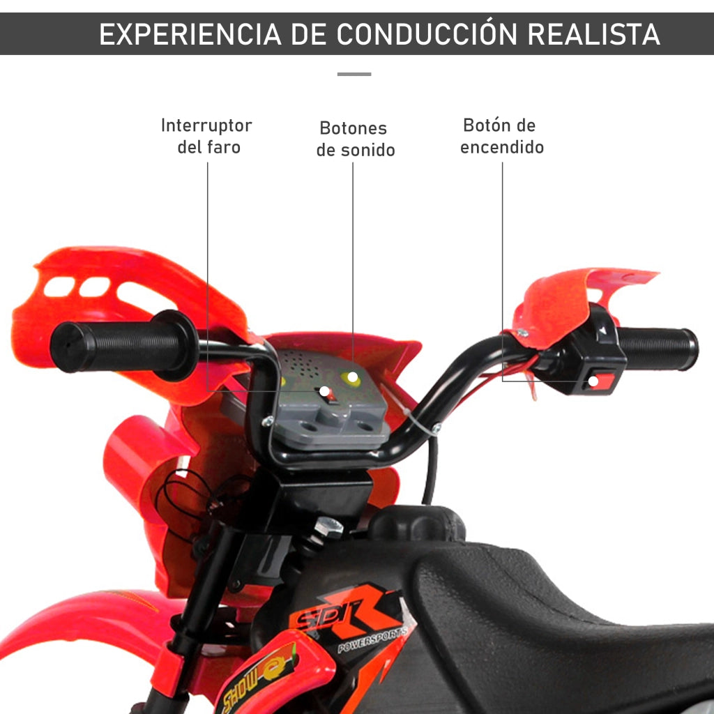 Moto Elettrica per Bambini 6V con Ruote di Supporto ¨C Xylo ¨C Rosso 102x53x66 cm 3+ Anni