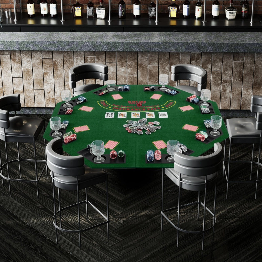 Tappetino da poker pieghevole 120 CM-Tavolo da poker portatile per 8 giocatori con borsa da trasporto Verde