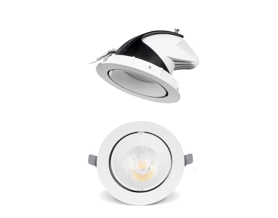 Faretto Plafoniera Corpo LED con bulbo oculare orientabile ad incasso compatto 35w 4000K luce bianca naturale
