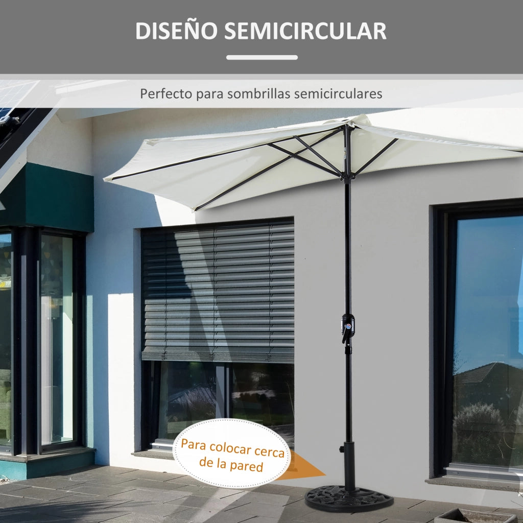 Base per Ombrellone Semicircolare ¨C Minimal ¨C Nero 50x32x32 cm