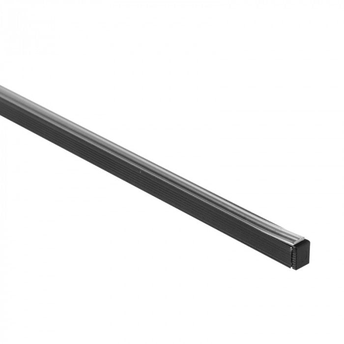 Profilo LED NW02 da superficie nero diffusore trasparente 2m