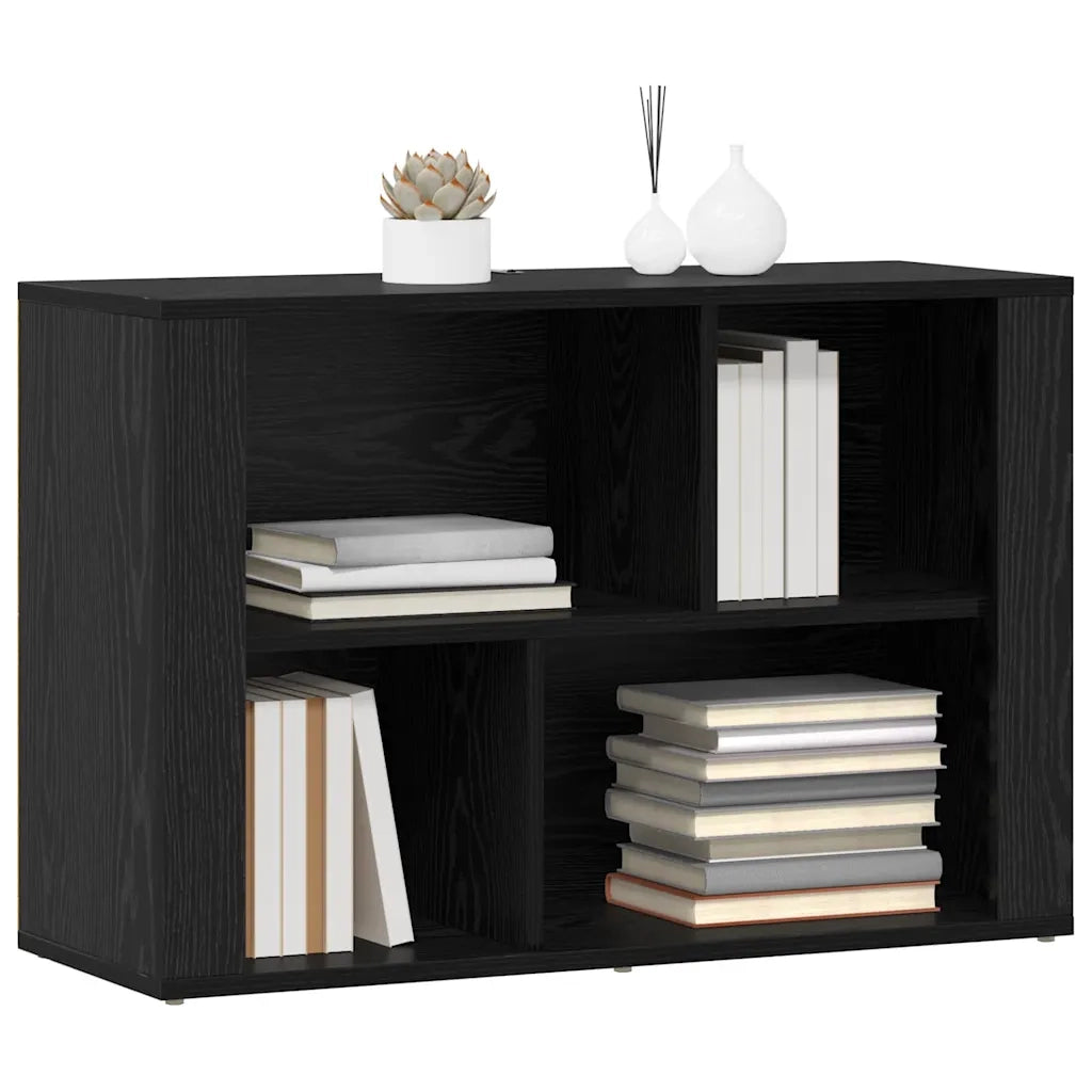 Credenza | Madia | Buffet da pranzo | Armadio da pranzo Rovere Nero 80 x 30 x 53 cm Legno multistrato