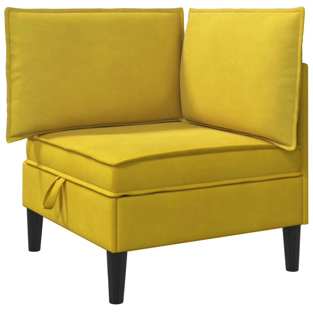 Set di mobili per il soggiorno con cuscino 5 pcs Giallo Velluto 3413761