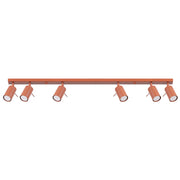 Lampada da soffitto e da parete moderna in acciaio rosso ocra a 6 luci della serie Ring