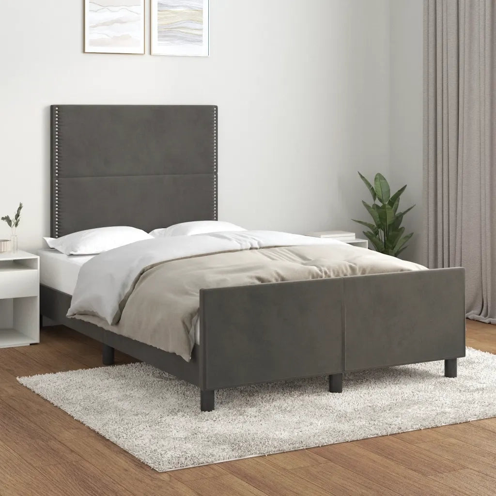 Giroletto senza Materasso-Struttura Letto Grigio Scuro 120x200 cm Velluto 474613