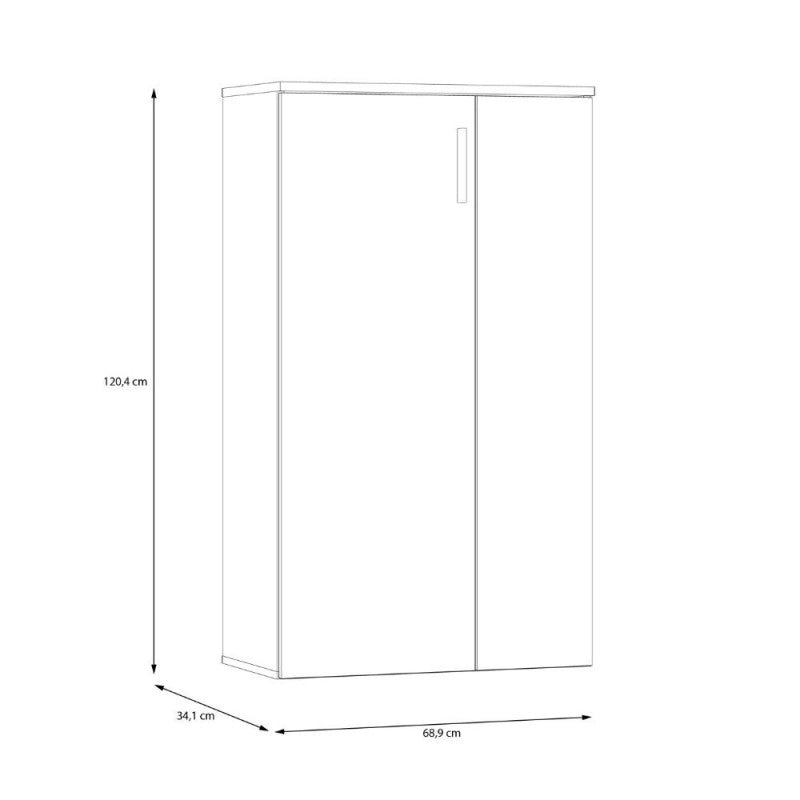 Mobile multiuso Lucio 2 ante H 120cm. colore rovere