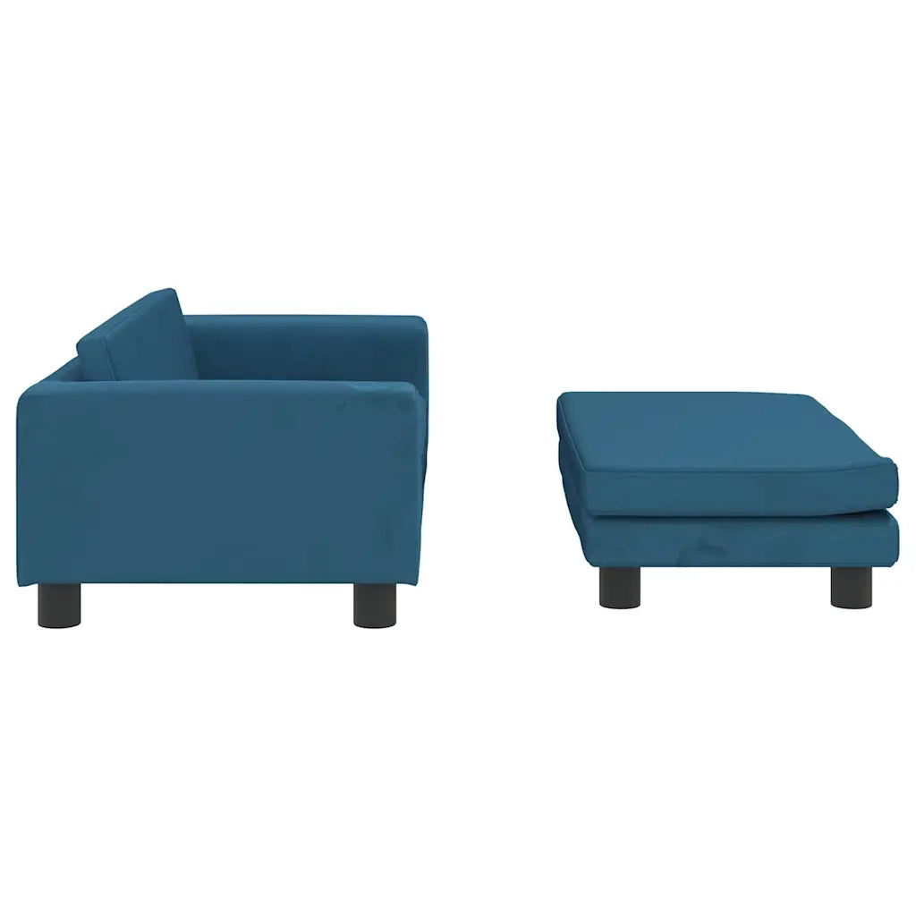 Lettino per Cani con Estensione Blu 100x50x30 cm in Velluto 172019