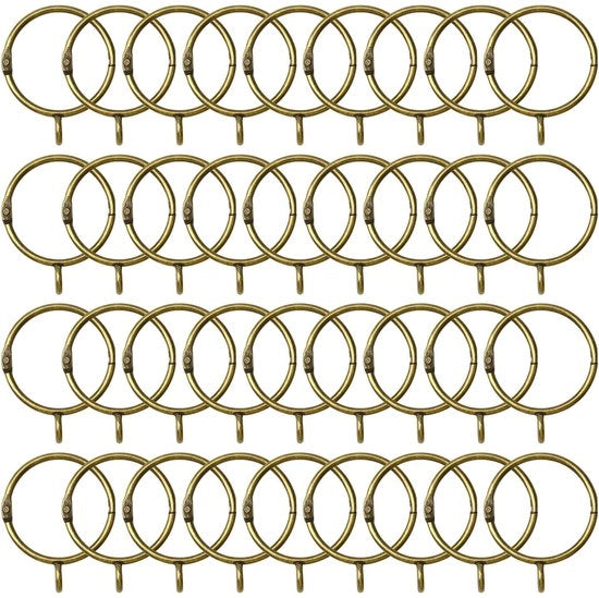 Raccordi per tende 36 pezzi - Raccordi metallici apribile/chiudibili - 3,8 cm diametro interno - Robusti/Duraturi - Adatti per tende doccia/tende finestre - Raccordo per tenda