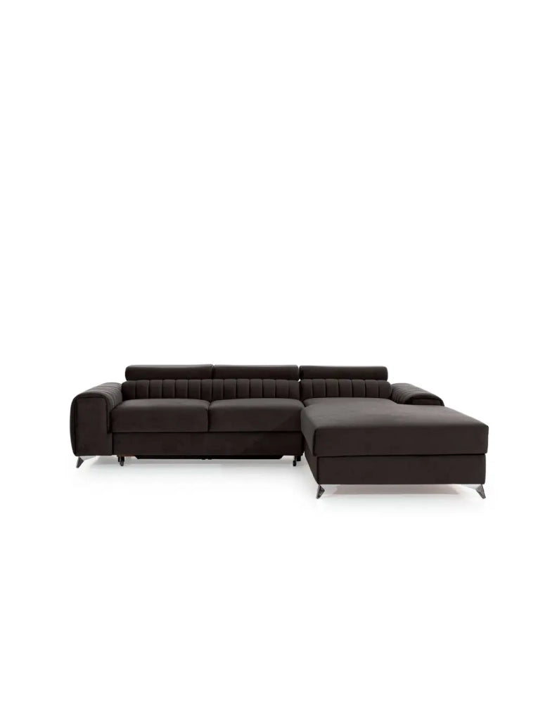 Divano ad angolo destro Grigio scuro convertibile 3 posti JAYSON design contemporaneo