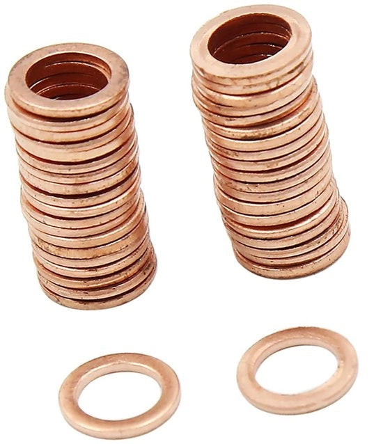 Raccordi di rame - Guarnizioni di copertura piatte - 7 mm di diametro interno - Per connessioni elettriche - Set di 40 pezzi - Adatto per uso domestico