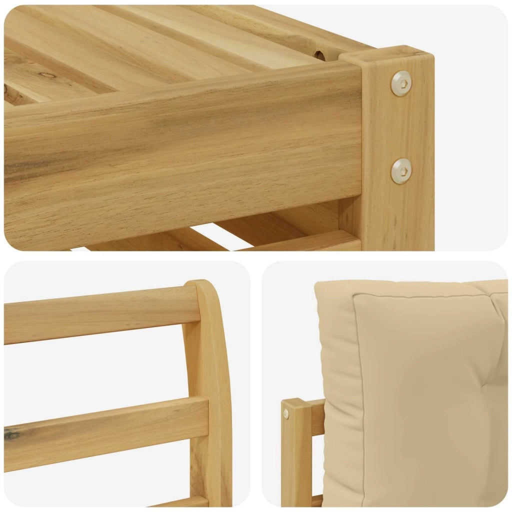 Set di divani da esterno 4 pz Bianco e Beige 3390288