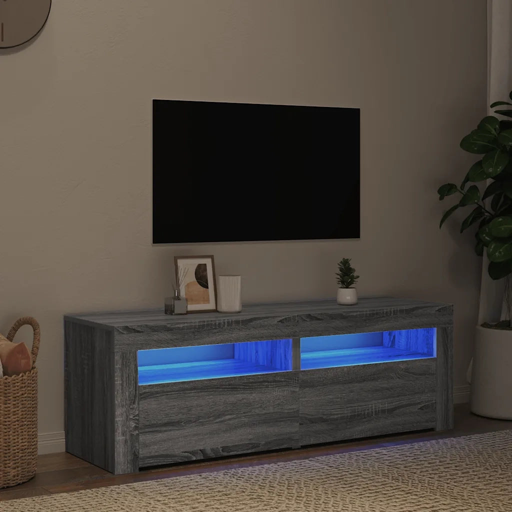 Mobile Porta TV con Luci LED Grigio Sonoma 120x35x40 cmcm 815685