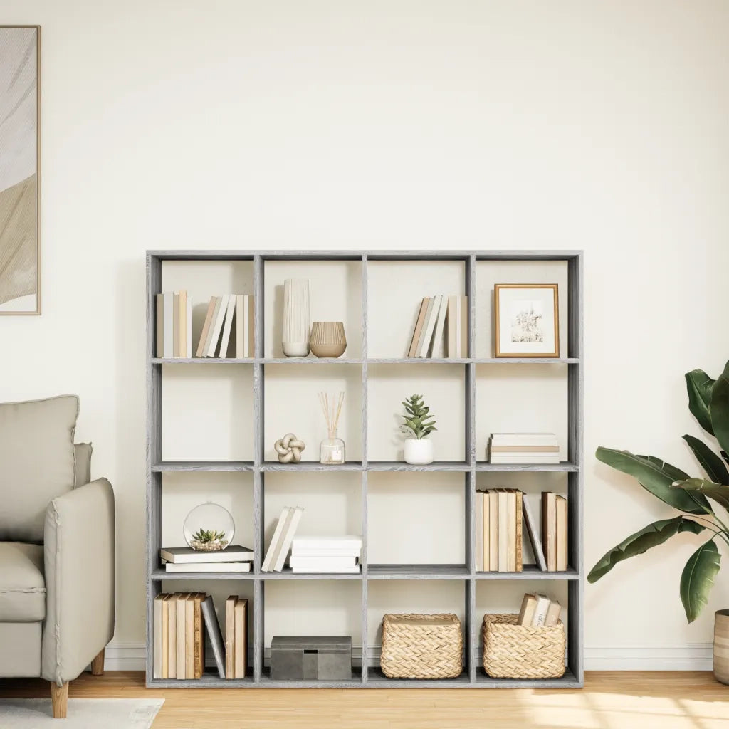 Libreria Grigio Sonoma 137,5x29x137,5 cm in Legno Multistrato 3310294