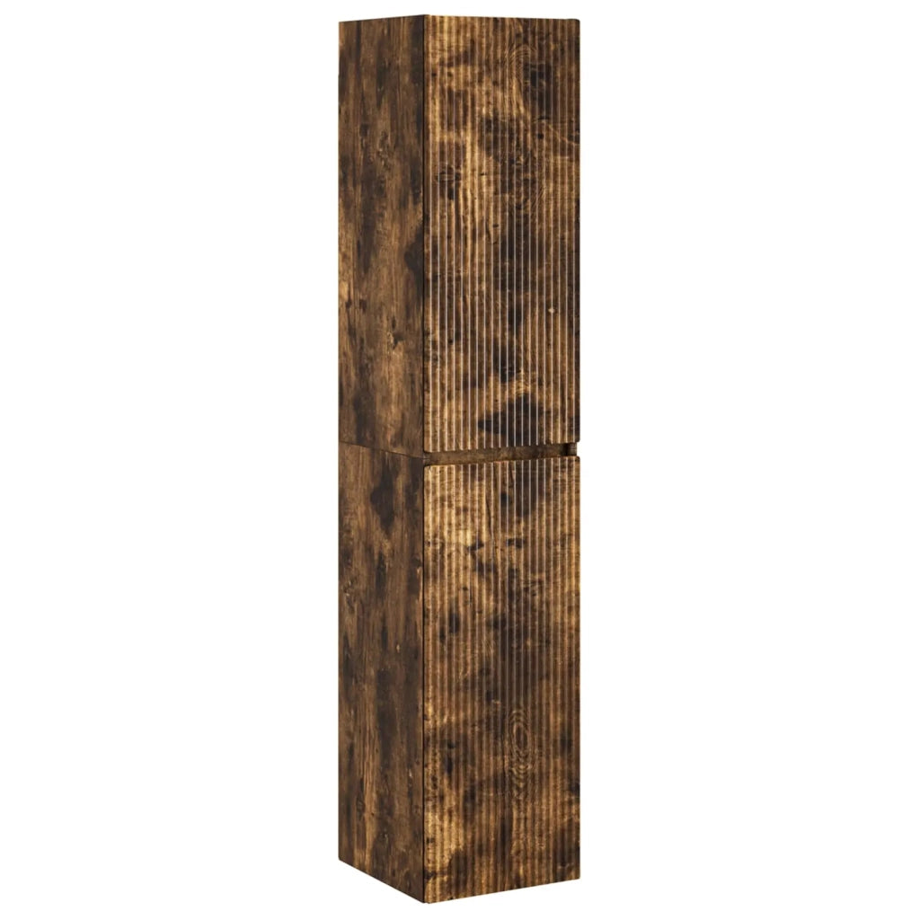 Mobiletto da Bagno | Armadio da bagno a Muro Rovere Fumo 33 x 34,5 x 160 cm