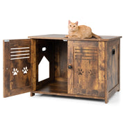 Lettiera per gatti 70 x 52 x 51 cm multifunzionale accogliente design vintage in MDF marrone rustico 20_0020897