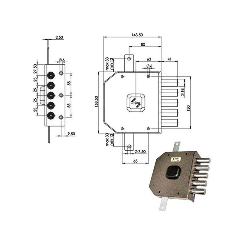 Serratura Sic.Triplice Sx Dm G413 Moia