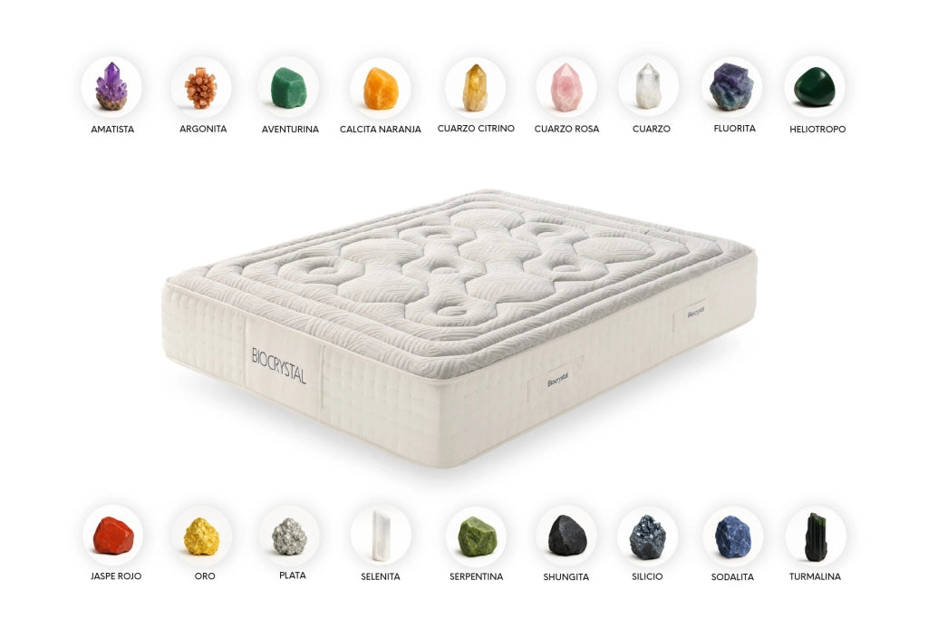 Materasso a molle insacchettate Biocrystal Selenium Spring, 30cm, 140x190cm - Moonia