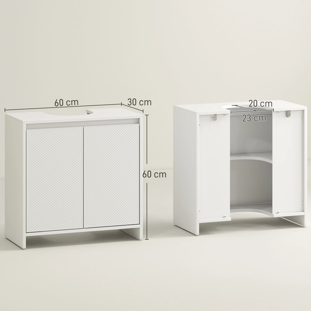 Mobile Sottolavabo con Ripiano ¨C Zephmum ¨C Bianco 60x30x60 cm