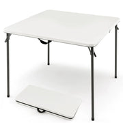Tavolo da campeggio pieghevole 86 x 86 x 73 cm leggero resistente alle intemperie stile moderno HDPE bianco 20_0013916