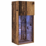 Mobile TV da Parete | Armadietto TV | Mobile Porta TV con LED Legno vecchio 40,5 x 30 x 90 cm