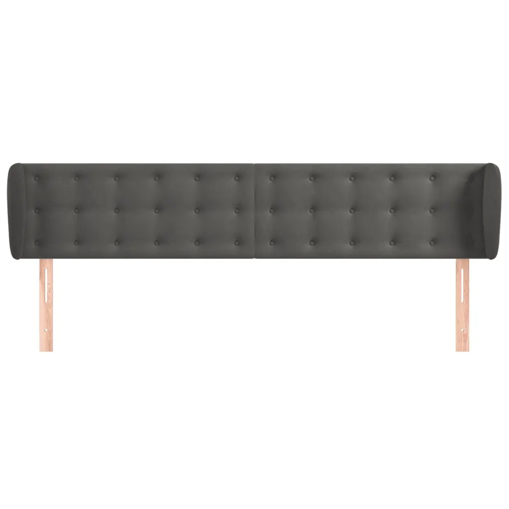 Testiera | Testata ad Orecchio Grigio Scuro 203x23x78/88 cm in Velluto