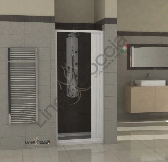 Box doccia Amalfi in PVC - 1 lato, apertura laterale a soffietto - Misura: 140 x h185