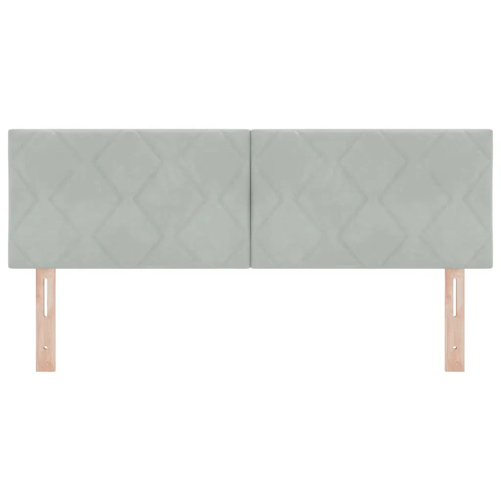 Testiera | Testata LED Grigio chiaro 144 cm Velluto
