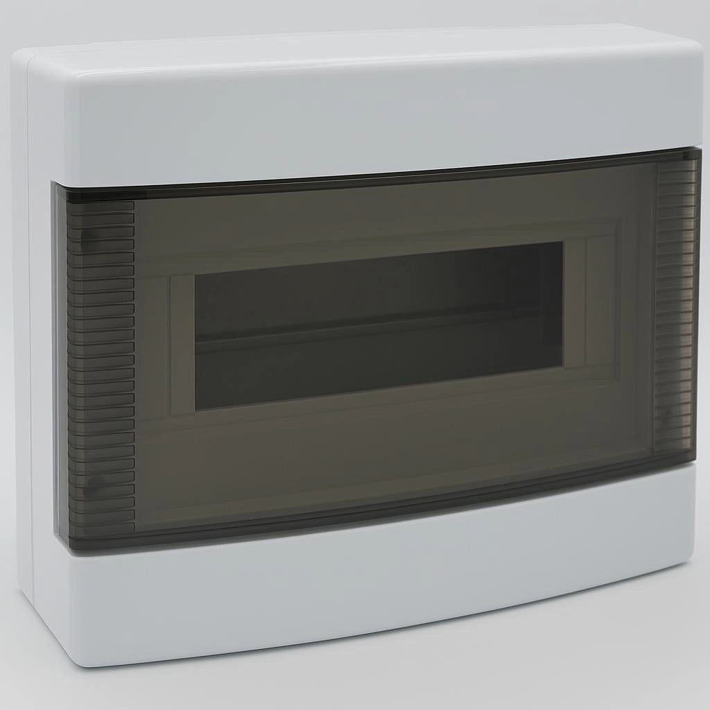 Centralino da parete 12 moduli, bianco IP40, 270x190x100 mm, RAL 9016, ideale per installazioni elettriche domestiche e industriali