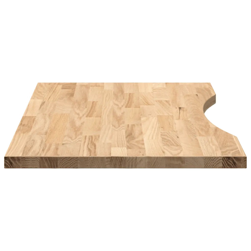 Piano Tavolo | Superficie Tavolo | Piano Scrivania 80x50x2,5 cm Rovere Massello Non Trattato