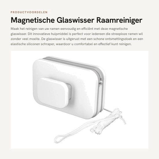 Pulitore a vetro magnetico adattabile a doppia faccia per finestre - Manico ergonomico - Design antiscivolo - Spazzola in silicone - Per uso all'aperto