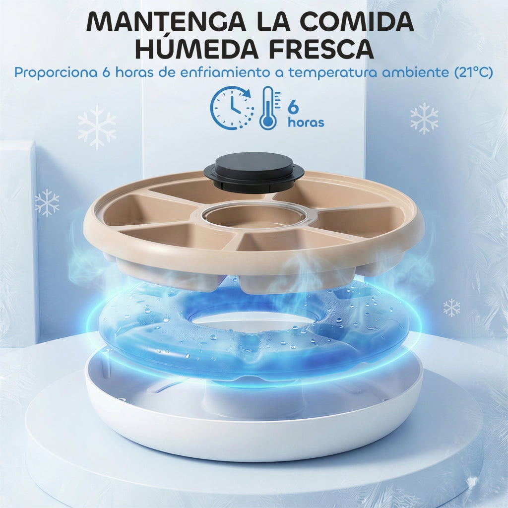 Dispenser Automatico Cibo per Gatti e Cani ¨C Minimal ¨C 6 Ciotole Timer LED