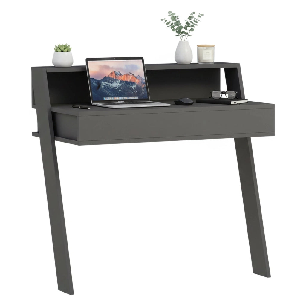 Callirrhoe, Scrivania un Cassetto, 50x94x91h cm Nero Antracite