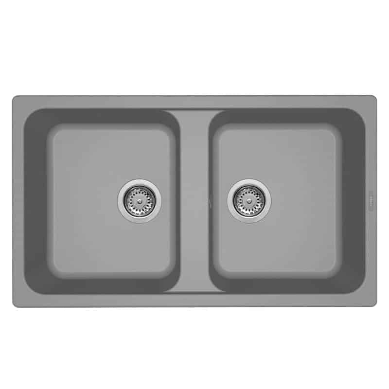 Lavello Elleci Incasso 2 vasche 86x50 Life 450 Granitek Grigio Cemento LG245048
