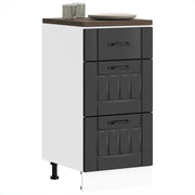 Mobiletto da cucina-Armadio da cucina "Lucca" Nero in legno ingegnerizzato 328783