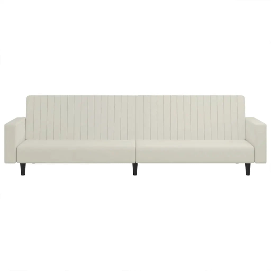 Divano letto | Sof¨¤ letto | Letto singolo a 2 Posti Crema in Velluto