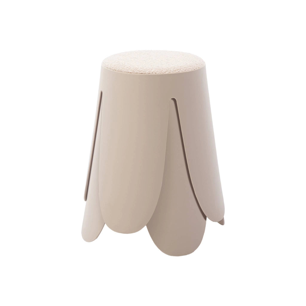 Set 2 sgabelli impilabili in bouclé, beige