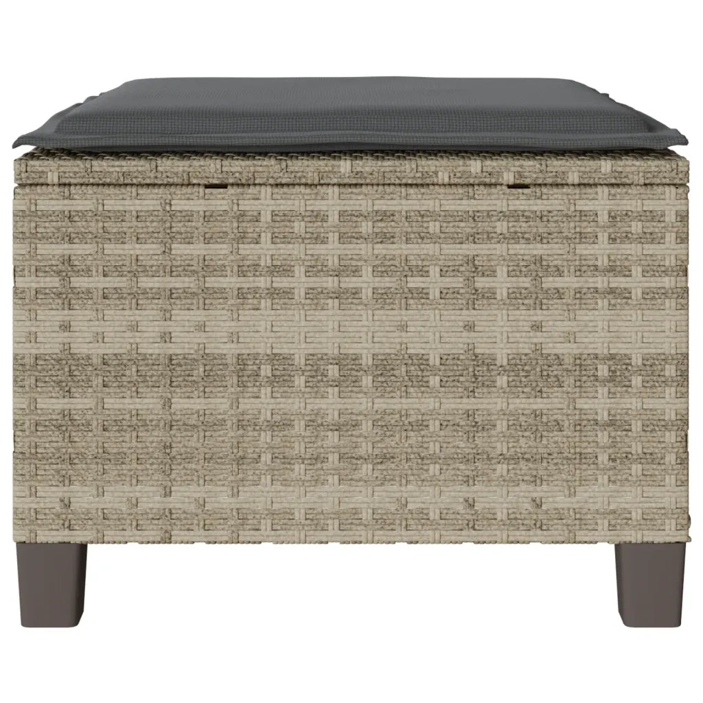 Set da Bistr¨° 3 pz | Set Salotto da Giardino con Cuscini Grigio Chiaro in Polyrattan