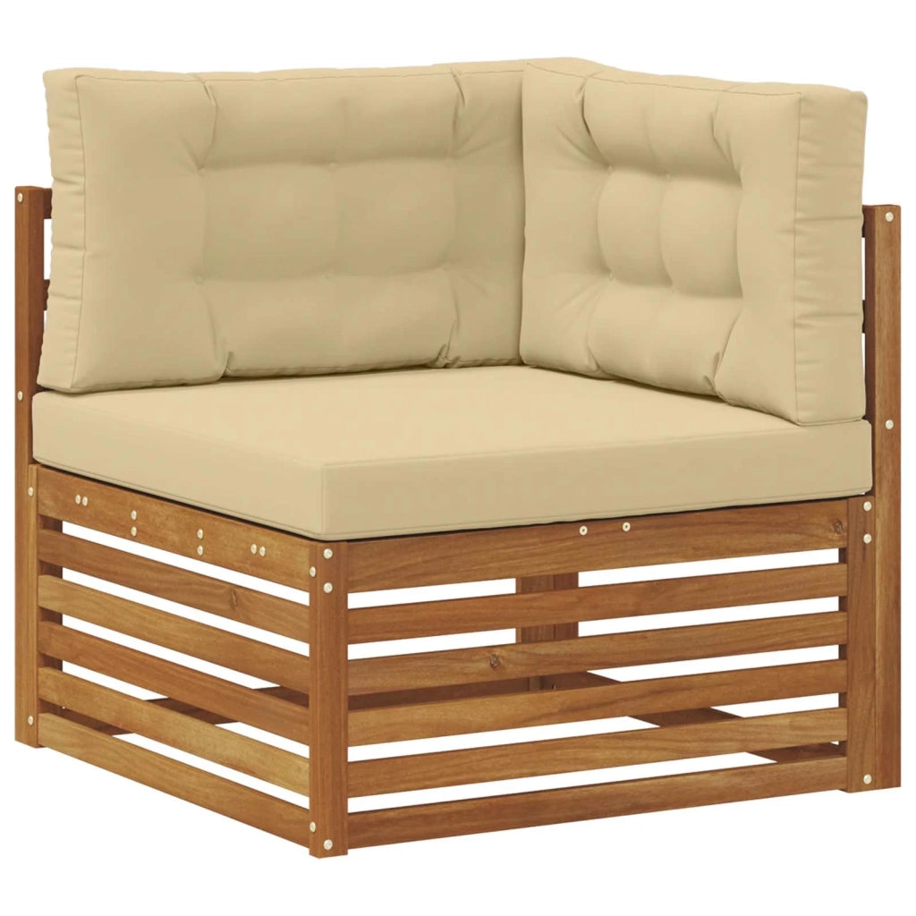 Set di divani da esterno con cuscino 7 pcs Naturale e Beige 3373088