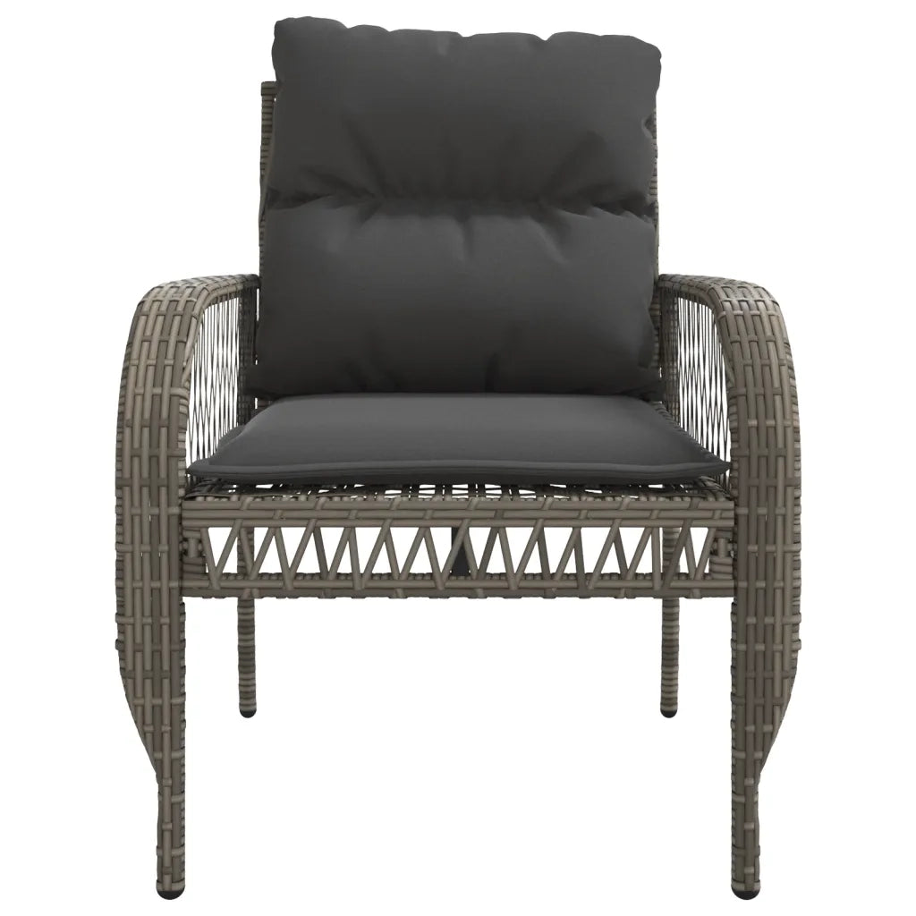 Set Divani da Giardino 4 pz con Cuscini in Polyrattan Grigio 368729