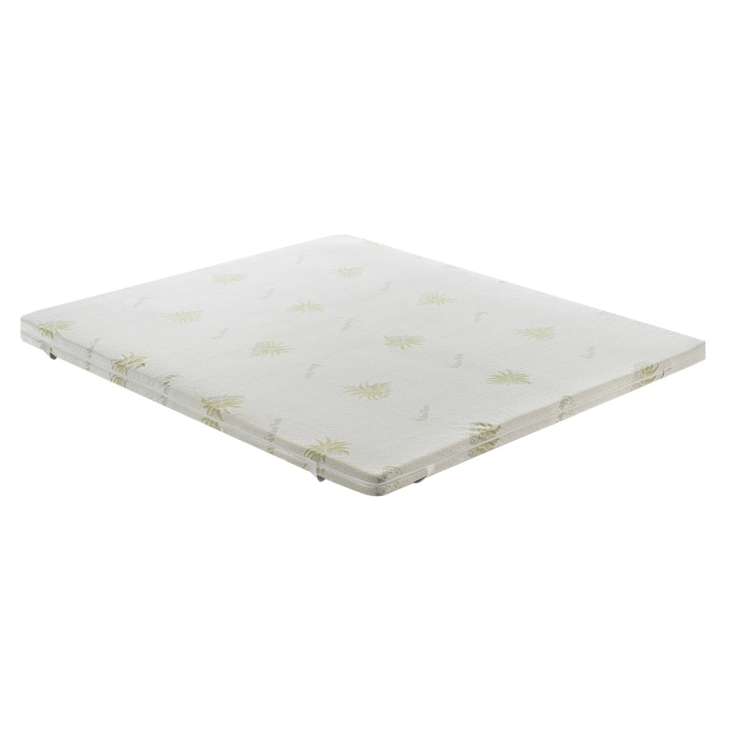 Topper Matrimoniale 160x200 in memory foam 10 cm con rivestimento in aloe vera sfoderabile