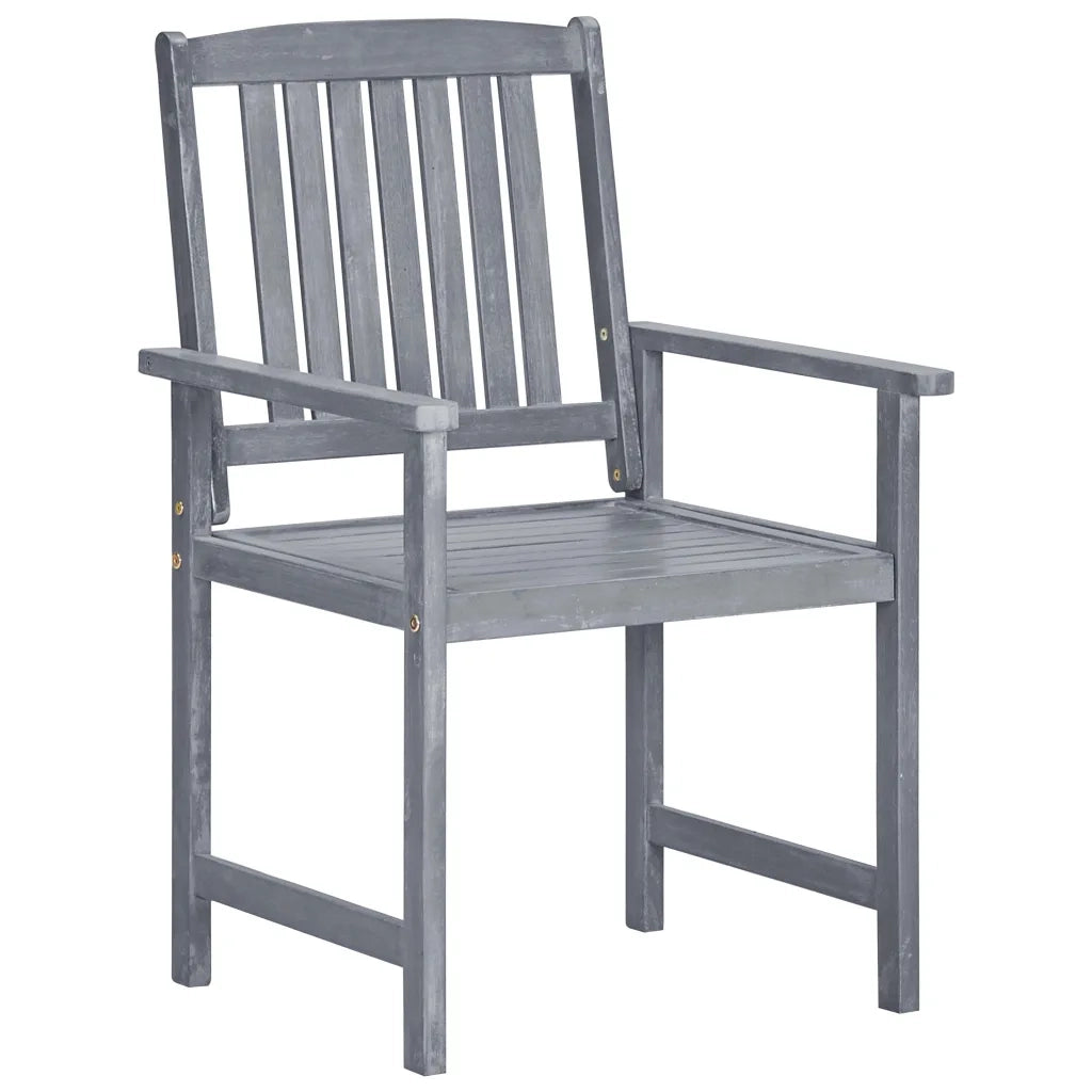 Sedie da Giardino con Cuscini 8 pz in Massello di Acacia Grigie 3078224