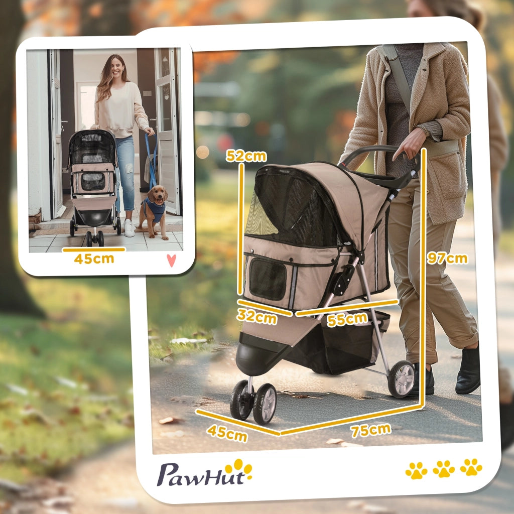 Carrello pieghevole per cani e gatti ¨C Minimal ¨C con cuscino, rete e tasche