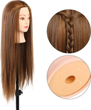 Oefenpop per capelli per stile e massaggi capillari - Sostenibile e duraturo - Capelli lunghi - Manichino per parrucchiere - Addestramento per la bellezza